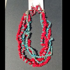 Matching turquoise necklace with earrings